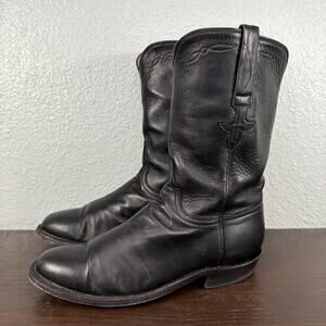 Lucchese Classic Western Goat Leather Black Boots Men’s Size 8 B EUC